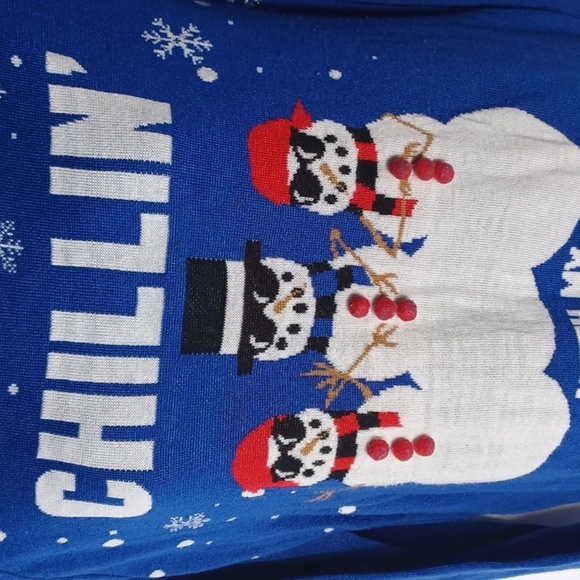 Chilling with my snowmies Christmas Sweater blue L - Picture 2 of 6